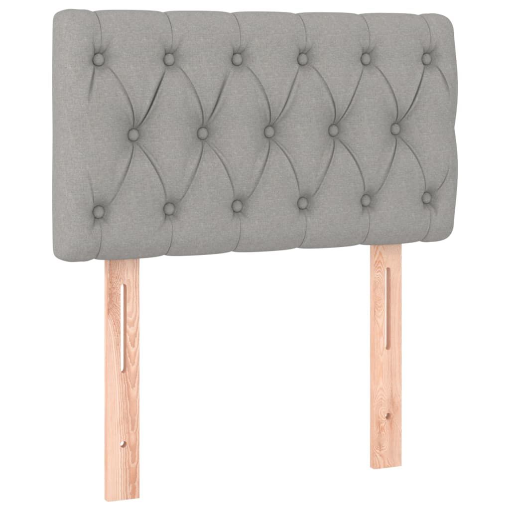 vidaXL Κρεβάτι Boxspring με Στρώμα & LED Αν.Γκρι 80x200 εκ. Υφασμάτινο