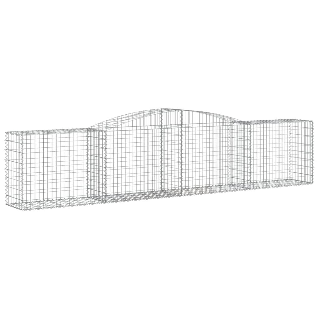 vidaXL Συρματοκιβώτια Τοξωτά 2 τεμ. 400x50x80/100 εκ. Γαλβαν. Ατσάλι