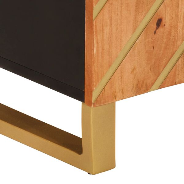 vidaXL Βοηθητικό Έπιπλο Καφέ/Μαύρο 60x33,5x75 εκ. Μασίφ Ξύλο Μάνγκο