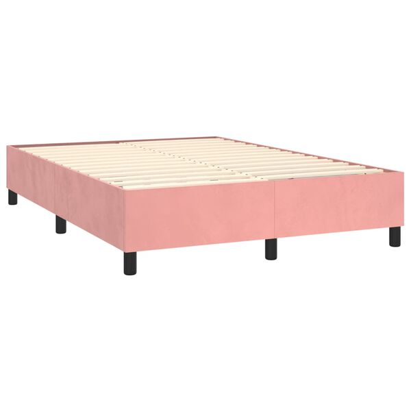 vidaXL &Kappa;&rho;&epsilon;&beta;ά&tau;&iota; Boxspring &mu;&epsilon; &Sigma;&tau;&rho;ώ&mu;&alpha; &Rho;&omicron;&zeta; 140x200 &epsilon;&kappa;. &Beta;&epsilon;&lambda;&omicron;ύ&delta;&iota;&nu;&omicron;