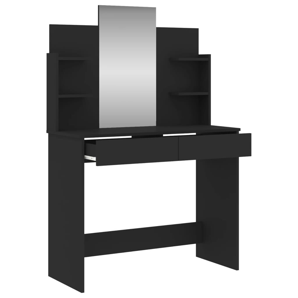 vidaXL Μπουντουάρ με Καθρέφτη Μαύρο 96 x 39 x 142 εκ.