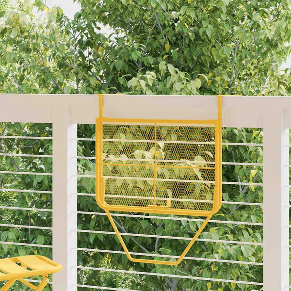 vidaXL Κρεμαστός Τραπέζι Μπαλκονιού Μουσταρδί 60 x 39 x 65 εκ. Ατσάλι