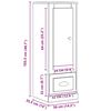 vidaXL Βιβλιοθήκη Μαύρη Οξυά 132 x 35.5 x 103.5 εκ Επεξεργασμένο ξύλο