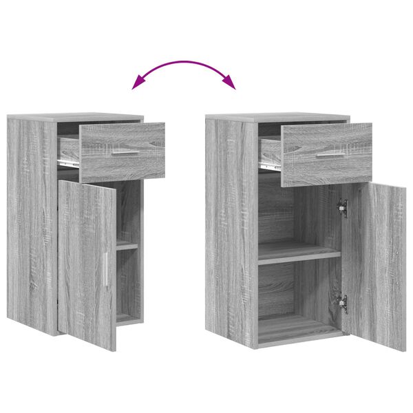vidaXL Πλαϊνό γραφείο Γκρι sonoma 38 x 34,5 x 75 εκ Επεξεργασμένο ξύλο