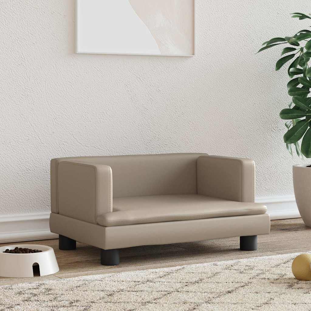 vidaXL Κρεβάτι Σκύλου Καπουτσίνο 60 x 40 x 30 εκ. από Συνθετικό Δέρμα