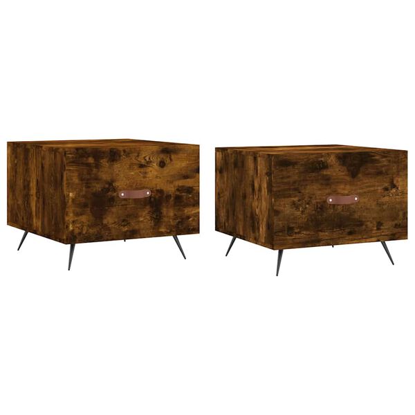 vidaXL &Tau;&rho;&alpha;&pi;&epsilon;&zeta;ά&kappa;&iota;&alpha; &Sigma;&alpha;&lambda;&omicron;&nu;&iota;&omicron;ύ 2 &tau;&epsilon;&mu; &Kappa;&alpha;&pi;&nu;&iota;&sigma;&tau;ή Oak 50x50x40 &epsilon;&kappa; &Epsilon;&pi;&epsilon;&xi;. &Xi;ύ&lambda;&omicron;