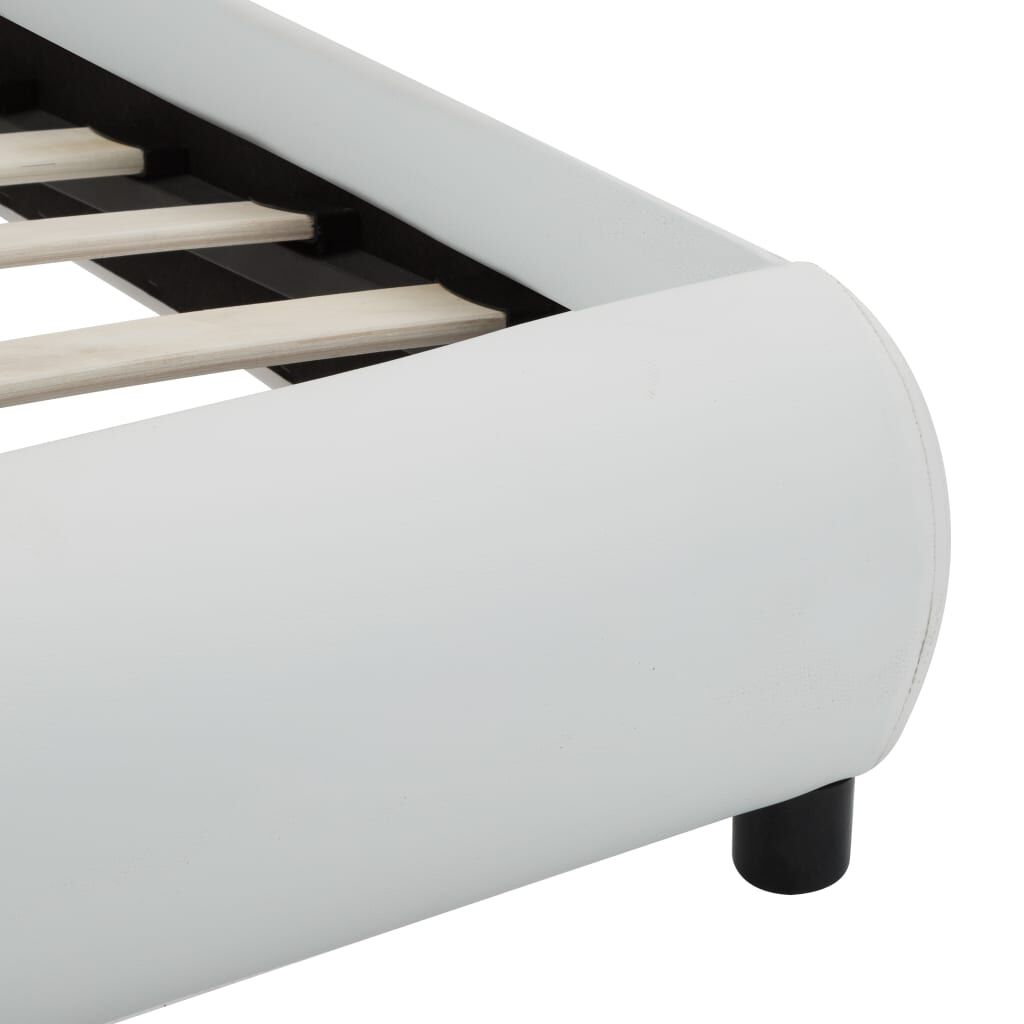vidaXL Πλαίσιο Κρεβατιού με LED Λευκό 100x200 εκ. Συνθετικό Δέρμα