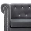 vidaXL Καναπές Τριθέσιος Chesterfield Γκρι 199 x 75 x 72 εκ. Βελούδο