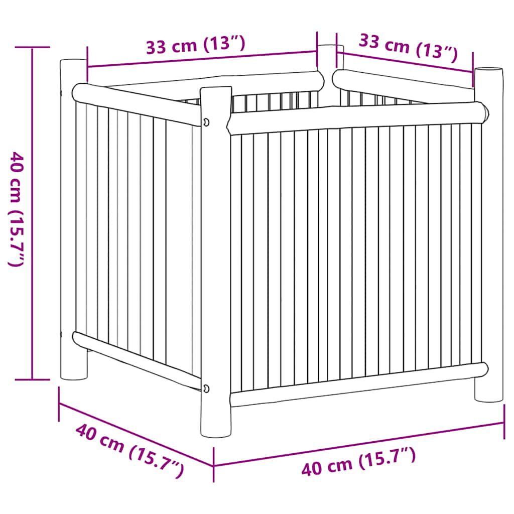 vidaXL Ζαρντινιέρα 40 x 40 x 40 εκ. από Μπαμπού