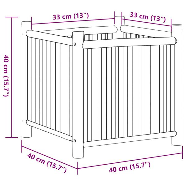 vidaXL Ζαρντινιέρα 40 x 40 x 40 εκ. από Μπαμπού