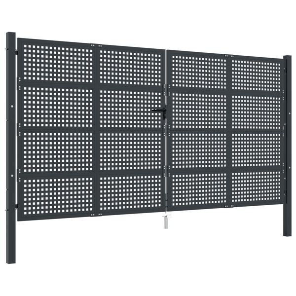 vidaXL Πύλη Κήπου Ανθρακί 400 x 200 εκ. Ατσάλινη