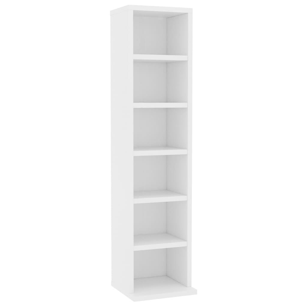 vidaXL Έπιπλο για CD Λευκό 21 x 20 x 88 εκ. από Επεξεργασμένο Ξύλο