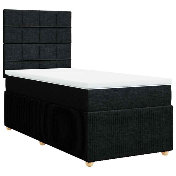 vidaXL &Kappa;&rho;&epsilon;&beta;ά&tau;&iota; Boxspring &mu;&epsilon; &Sigma;&tau;&rho;ώ&mu;&alpha; &Mu;&alpha;ύ&rho;&omicron; 80 x 200 &epsilon;&kappa;. &Upsilon;&phi;&alpha;&sigma;&mu;ά&tau;&iota;&nu;&omicron;