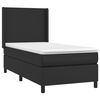 vidaXL Κρεβάτι Boxspring με Στρώμα Μαύρο 90x200εκ. από Συνθετικό Δέρμα