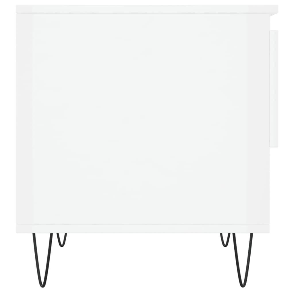 vidaXL Τραπεζάκια Σαλονιού 2 τεμ. Γυαλ. Λευκό 50x46x50 εκ. Επεξ. Ξύλο