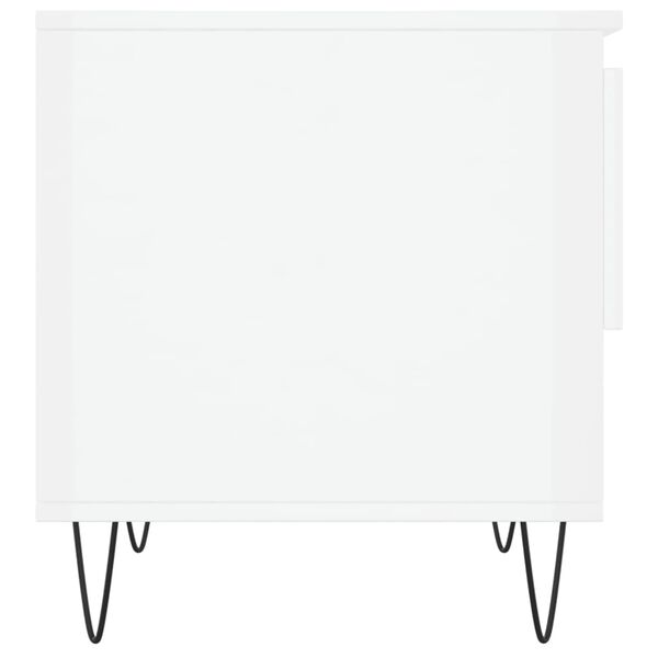 vidaXL Τραπεζάκια Σαλονιού 2 τεμ. Γυαλ. Λευκό 50x46x50 εκ. Επεξ. Ξύλο