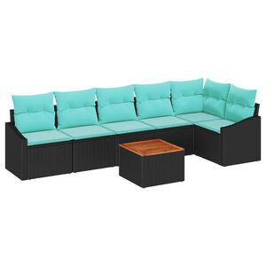 vidaXL &Sigma;&epsilon;&tau; &Kappa;&alpha;&nu;&alpha;&pi;έ &Kappa;ή&pi;&omicron;&upsilon; &mu;&epsilon; &mu;&alpha;&xi;&iota;&lambda;ά&rho;&iota; 7 pcs &Mu;&alpha;ύ&rho;&omicron; &sigma;&upsilon;&nu;&theta;&epsilon;&tau;&iota;&kappa;ό &rho;&alpha;&tau;ά&nu;