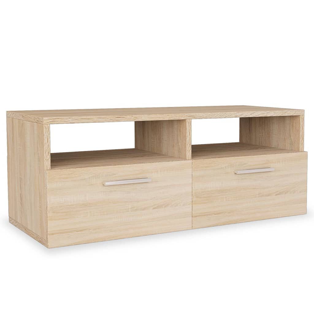 vidaXL Έπιπλα Τηλεόρασης 2 τεμ. Χρ. Δρυός 95x35x36 εκ. από Επεξ. Ξύλο