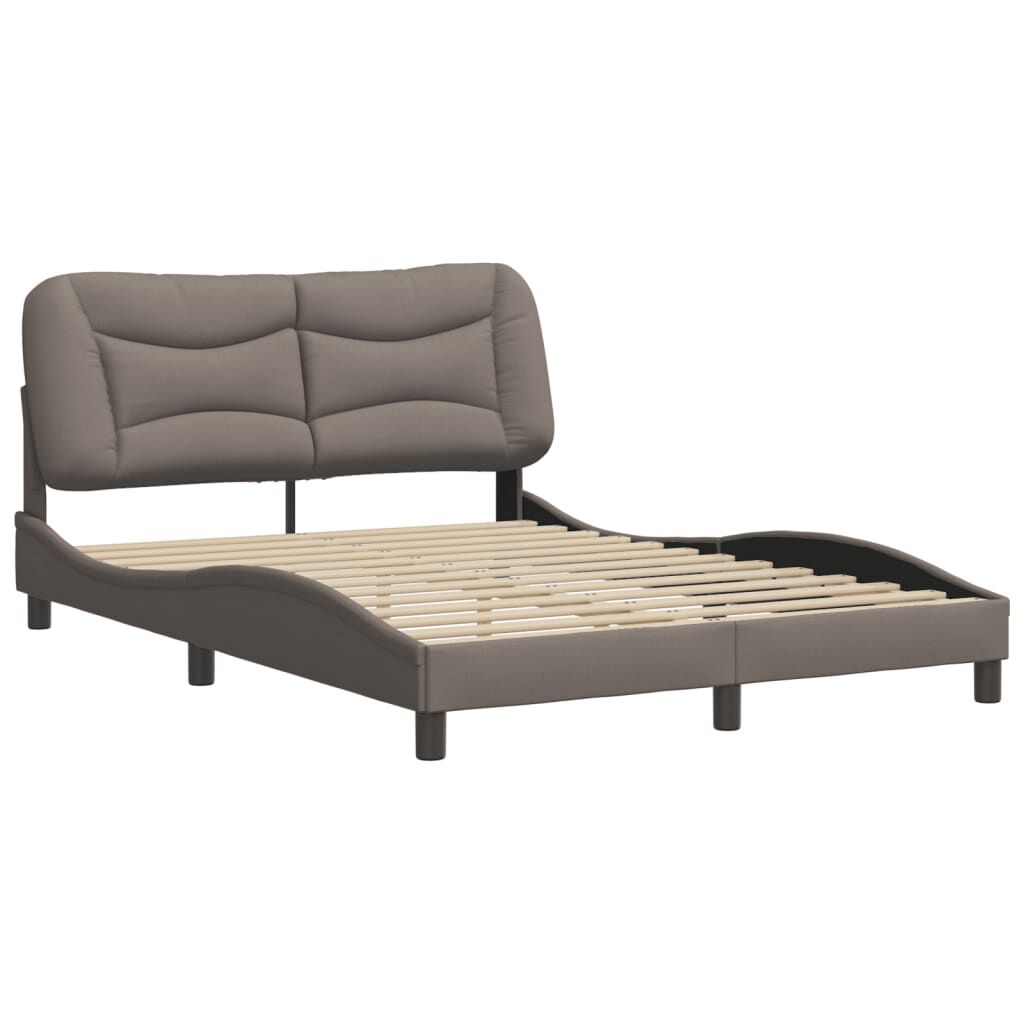 vidaXL Σκελετός Κρεβατιού Χωρίς Στρώμα Taupe 140x200 εκ. Υφασμάτινο