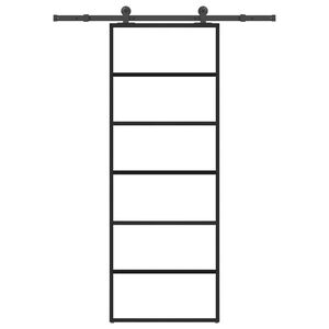 vidaXL Συρόμενη Πόρτα με Μηχανισμό 76x205 εκ. Γυαλί ESG & Αλουμίνιο