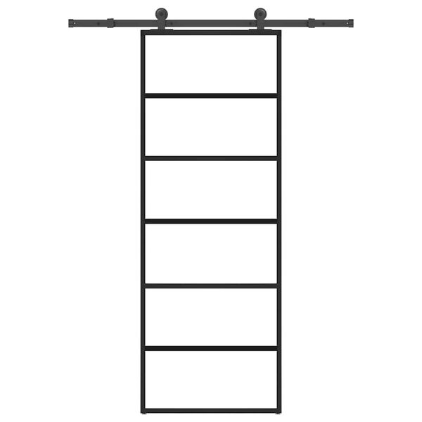 vidaXL Συρόμενη Πόρτα με Μηχανισμό 76x205 εκ. Γυαλί ESG & Αλουμίνιο