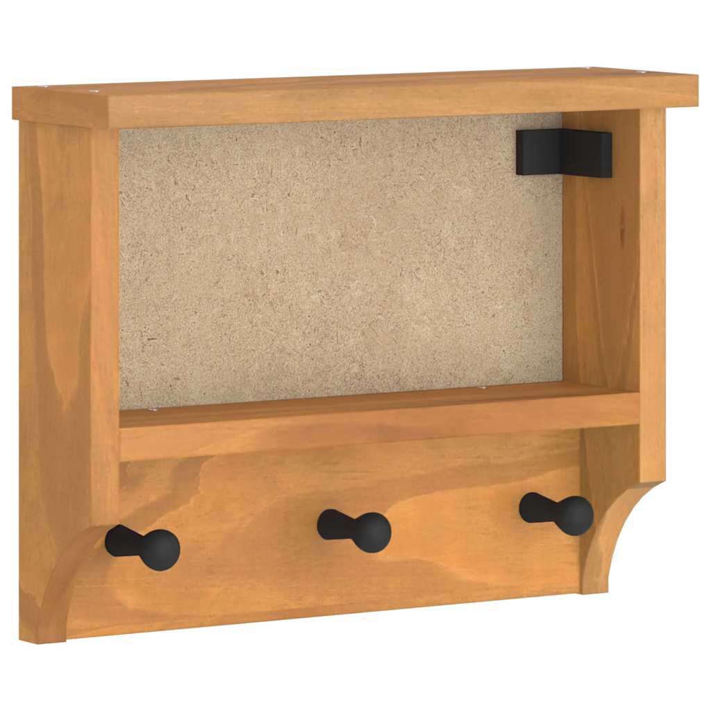 vidaXL Επίτοιχη κρεμάστρα παλτών SANDNES 45x12x35 εκ.Πεύκο μασίφ ξύλο