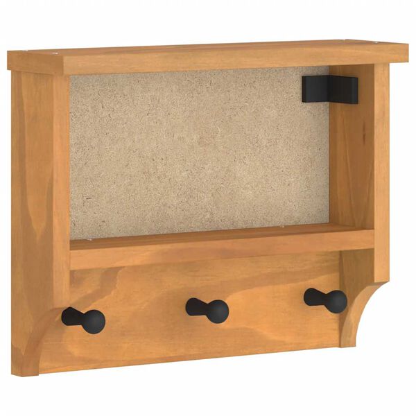 vidaXL Επίτοιχη κρεμάστρα παλτών SANDNES 45x12x35 εκ.Πεύκο μασίφ ξύλο