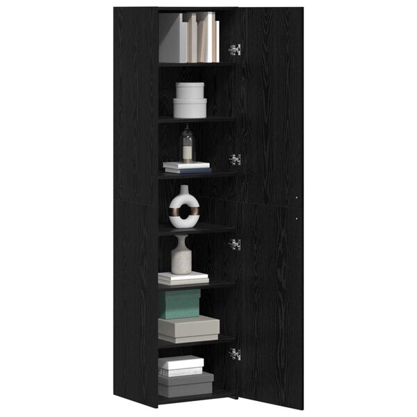 vidaXL Υψηλό Ντουλάπι Μαύρης Βελανιδιάς 45x42.5x185 εκ Επεξεργασμένο Ξύλο