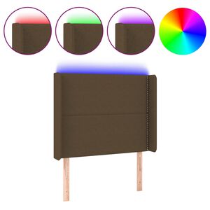 vidaXL Κεφαλάρι Κρεβατιού LED Σκούρο Καφέ 83x16x118/128 εκ. Υφασμάτινο