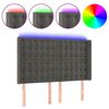 vidaXL Κεφαλάρι Κρεβατιού LED Σκούρο Γκρι 147x16x118/128εκ. Βελούδινο