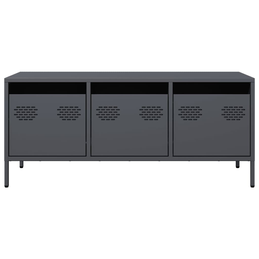 vidaXL Έπιπλο Τηλεόρασης Ανθρακί 101,5x39x43,5εκ. Ατσάλι Ψυχρής Έλασης
