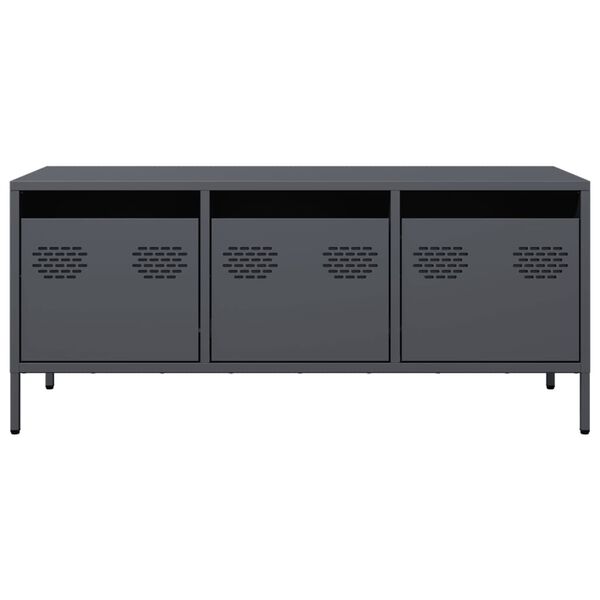 vidaXL Έπιπλο Τηλεόρασης Ανθρακί 101,5x39x43,5εκ. Ατσάλι Ψυχρής Έλασης
