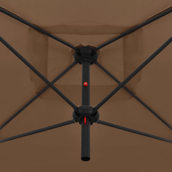 vidaXL Ομπρέλα Κήπου Διπλή Taupe 250 x 250 εκ. με Ατσάλινο Ιστό
