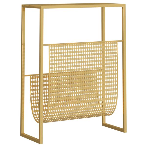 vidaXL Ραφιέρα Περιοδικών Χρυσή 35 x 15 x 45 εκ. από Ατσάλι