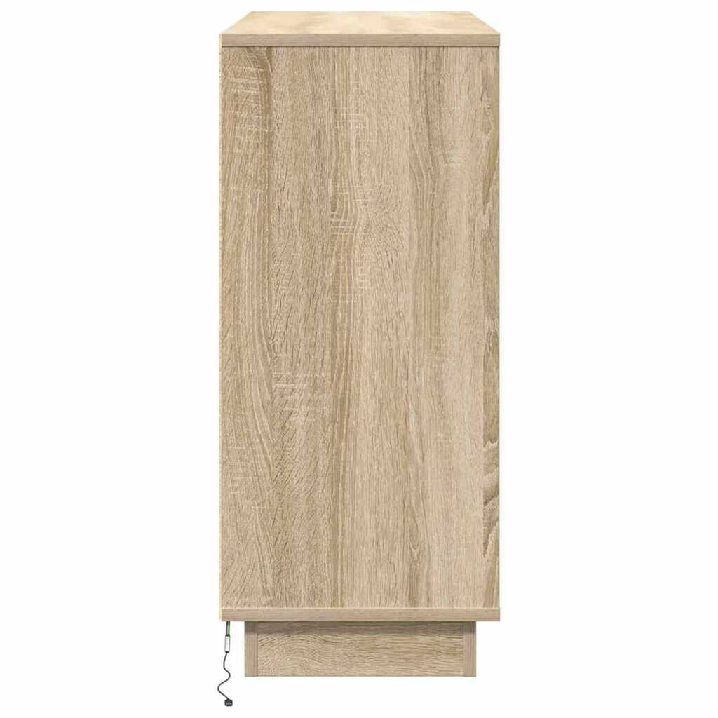 vidaXL Κομοδίνο με ράφι Δρύς Sonoma 90 x 32 x 75 εκ Επεξεργασμένο ξύλο