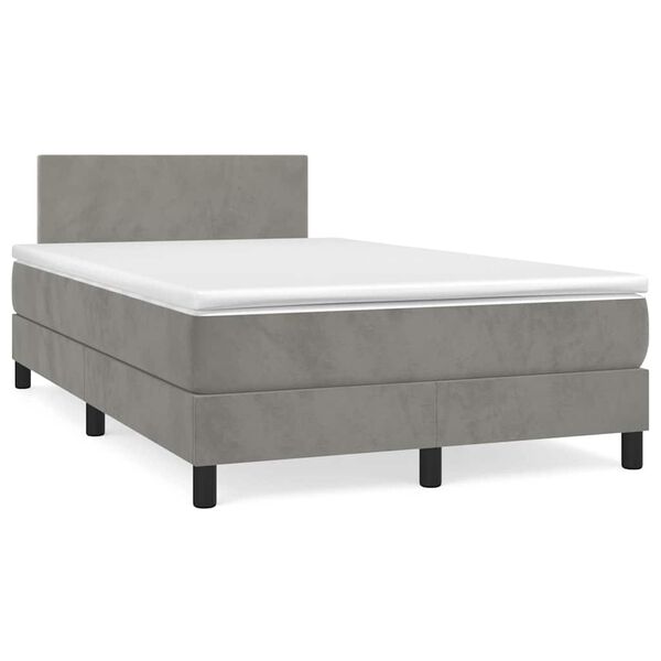 vidaXL &Kappa;&rho;&epsilon;&beta;ά&tau;&iota; Boxspring &mu;&epsilon; &Sigma;&tau;&rho;ώ&mu;&alpha; & LED &Alpha;&nu;.&Gamma;&kappa;&rho;&iota; 120x190&epsilon;&kappa;. &Beta;&epsilon;&lambda;&omicron;ύ&delta;&iota;&nu;&omicron;