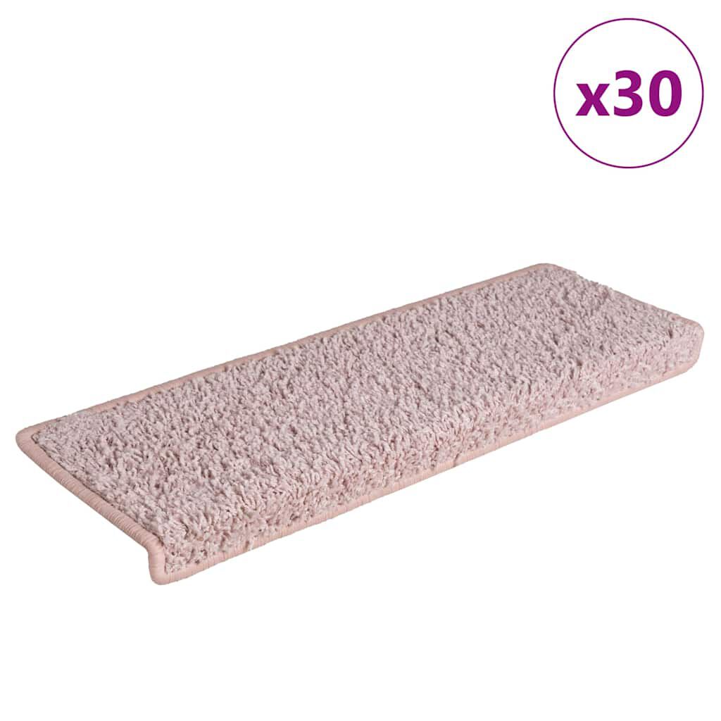 vidaXL Πατάκια Σκάλας 30 τεμ. Λευκό και Ροζ 65 x 21 x 4 εκ.