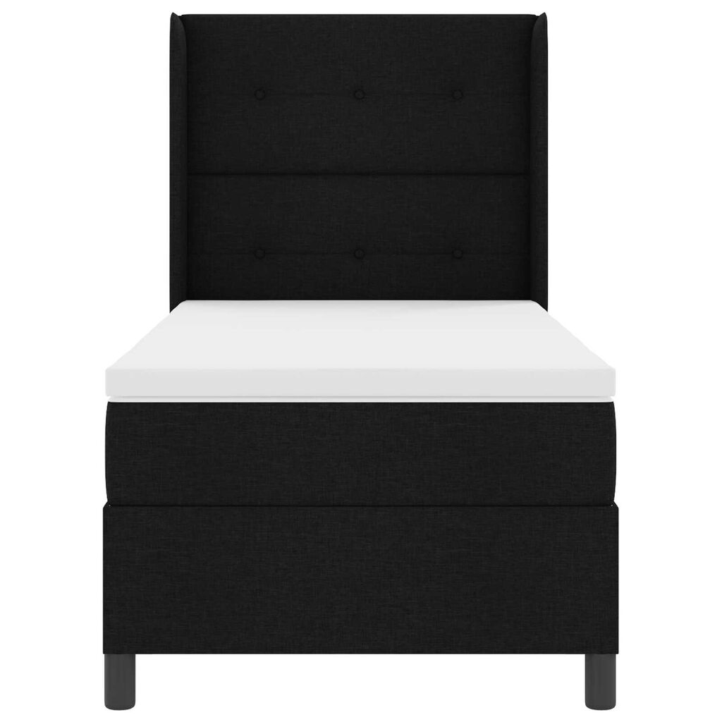 vidaXL Κρεβάτι με ελατήρια με στρώμα Μαύρο 100 x 200 cm ύφασμα