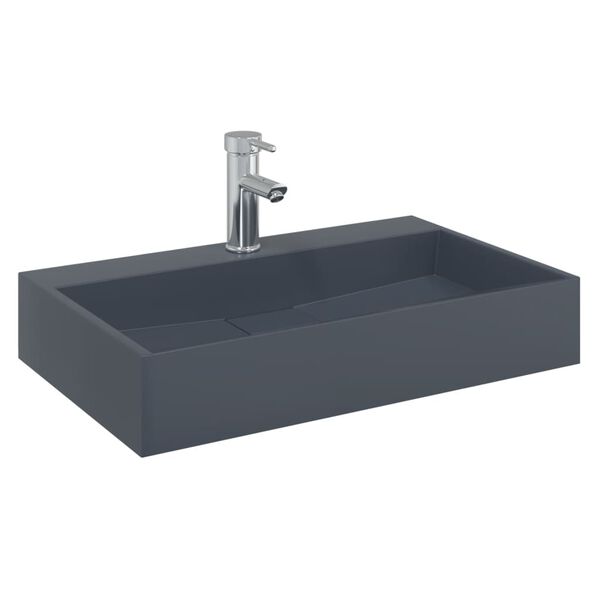 vidaXL Νιπτήρας Ανθρακί 60x38x11 εκ. Συνθετικός από Τεχνητό Μάρμαρο