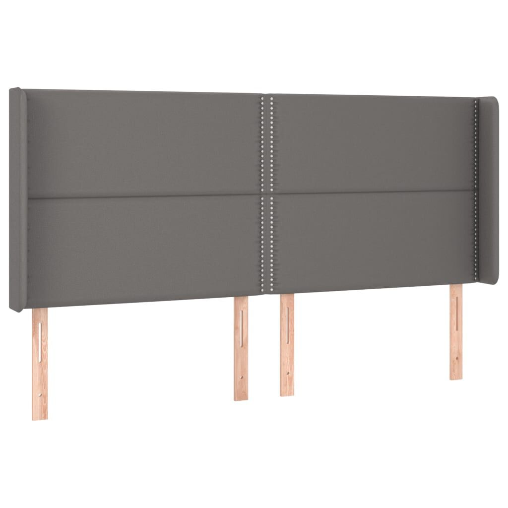 vidaXL Κρεβάτι Boxspring με Στρώμα & LED Γκρι 180x200 εκ. Συνθ. Δέρμα
