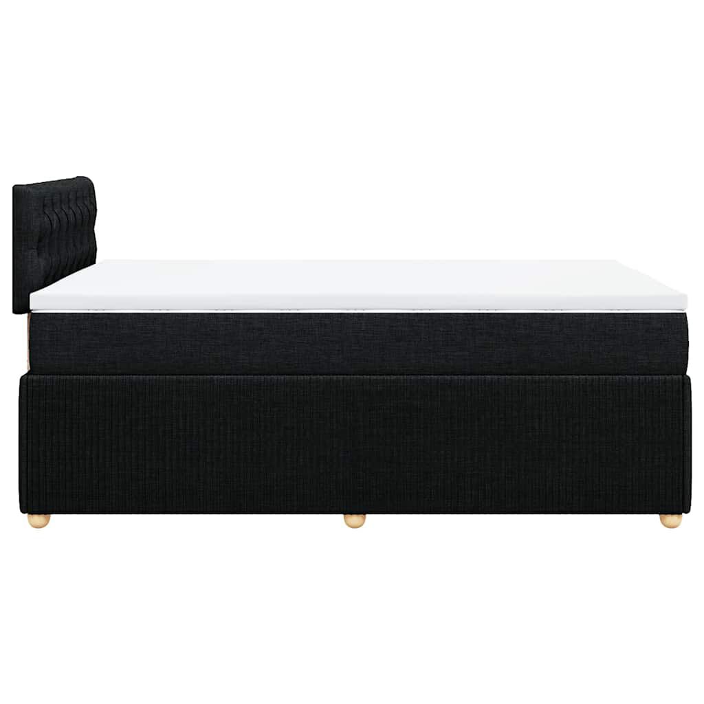 vidaXL Κρεβάτι Boxspring με Στρώμα Μαύρο 120x190 εκ. Υφασμάτινο