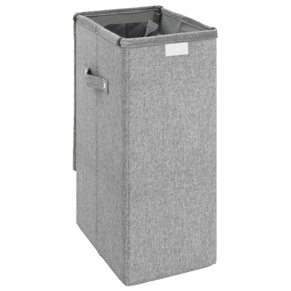 vidaXL Καλάθι Απλύτων Πτυσσόμενο Γκρι 26x34,5x59,5 εκ. Συνθετικό Λινό