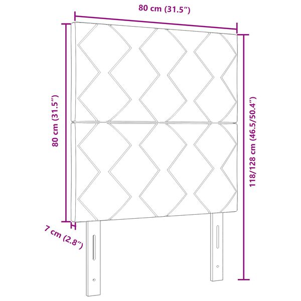 vidaXL Υφασμάτινο Κεφαλάρι Geometric με κεφαλάρι Μαύρο 80 cm ύφασμα