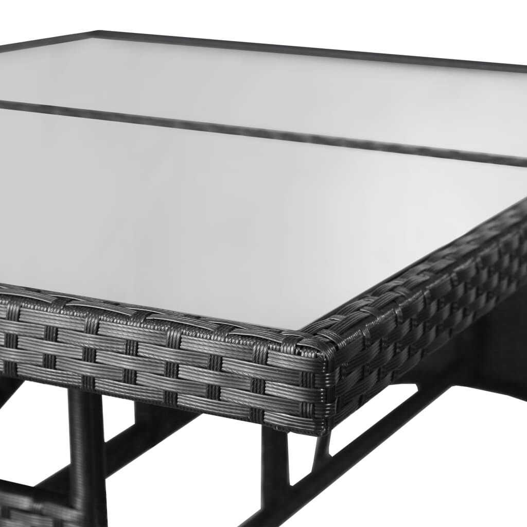 vidaXL Τραπέζι Κήπου Μαύρο 140 x 80 x 74 εκ. από Συνθετικό Ρατάν