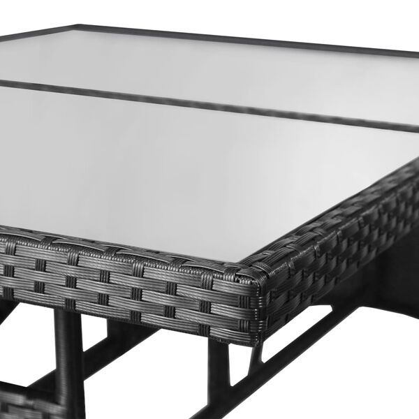 vidaXL Τραπέζι Κήπου Μαύρο 140 x 80 x 74 εκ. από Συνθετικό Ρατάν