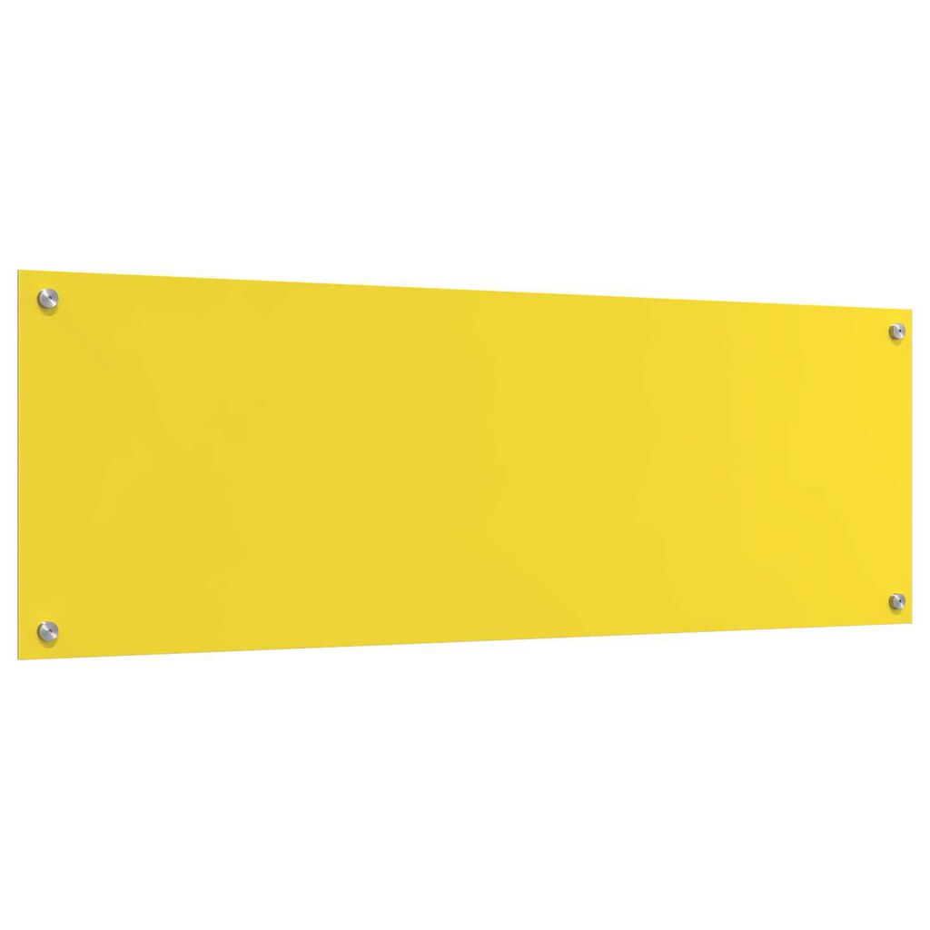 vidaXL Πίσω Τοίχος Κουζίνας Κίτρινος 120x40x0,6 εκ Γυαλί Ανοξείδωτο