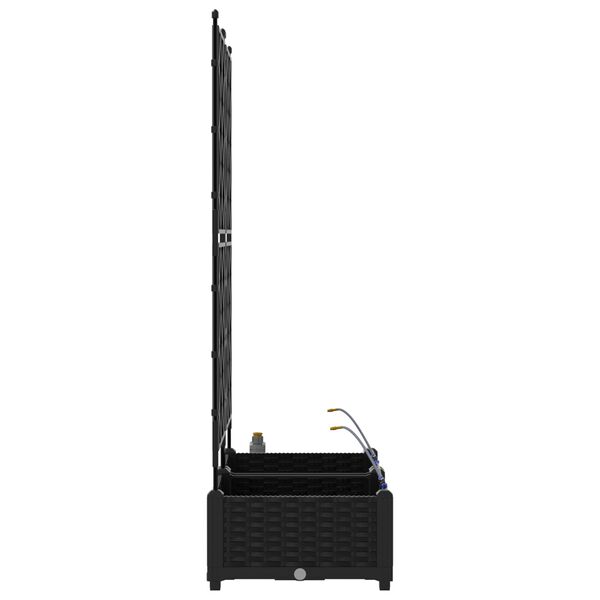vidaXL Ζαρντινιέρες κήπου Μαύρο 80 x 40 x 126 cm Ατσάλι
