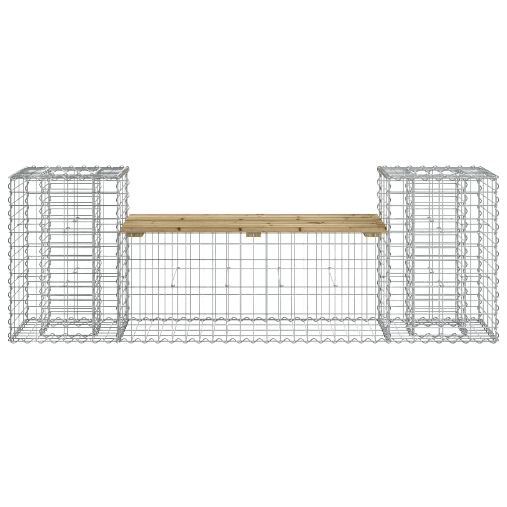 vidaXL Παγκάκι Κήπου Συρματοκιβώτιο 183x41x60,5 εκ. Εμποτ. Ξύλο Πεύκου