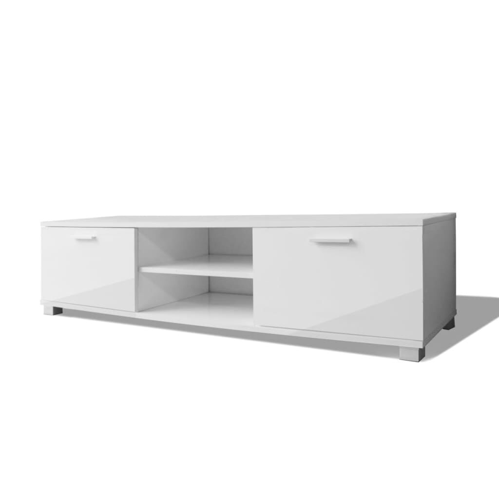 vidaXL Έπιπλο Τηλεόρασης Γυαλιστερό Λευκό 140 x 40,5 x 35 εκ.