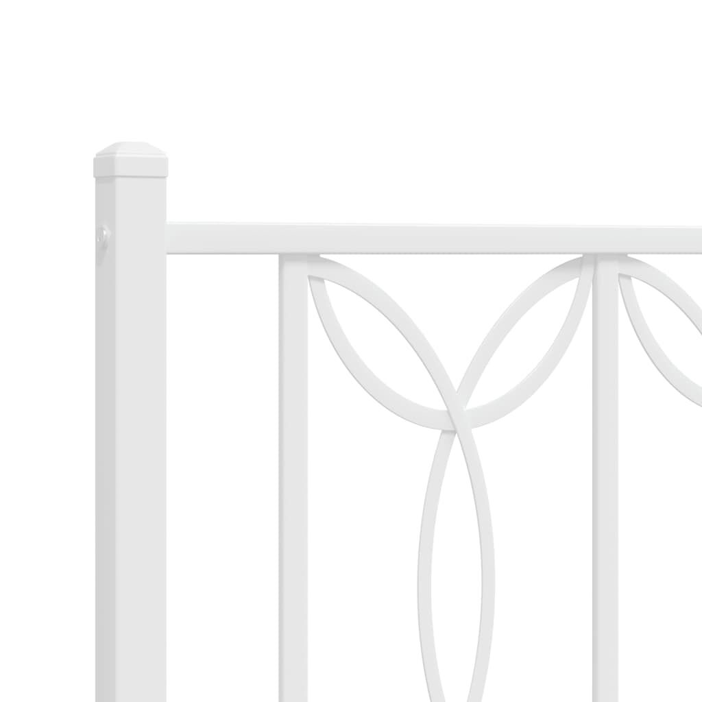vidaXL Πλαίσιο Κρεβατιού με Κεφαλάρι&Ποδαρικό Λευκό 90x190 εκ. Μέταλλο